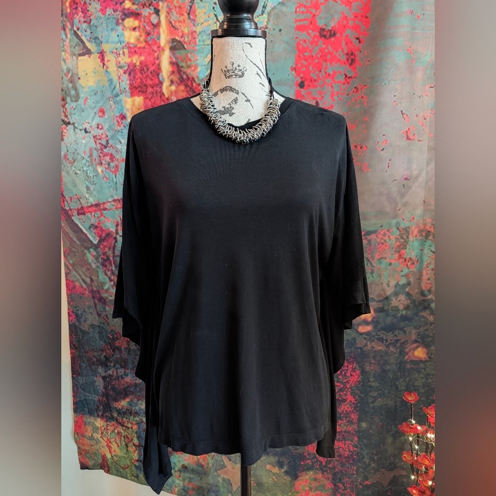 Henrik Vibskov Knuckle Tee Black Flowy Top (S) - Picture 5 of 12